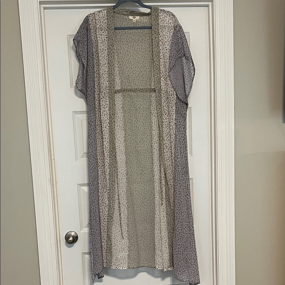 Entro Animal Print Sheer Duster size S